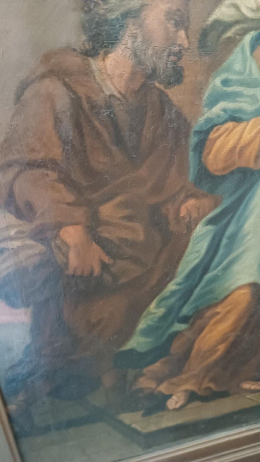 Antique Italian School 18th Century Oil Painting On Canvas Visitation photo buy