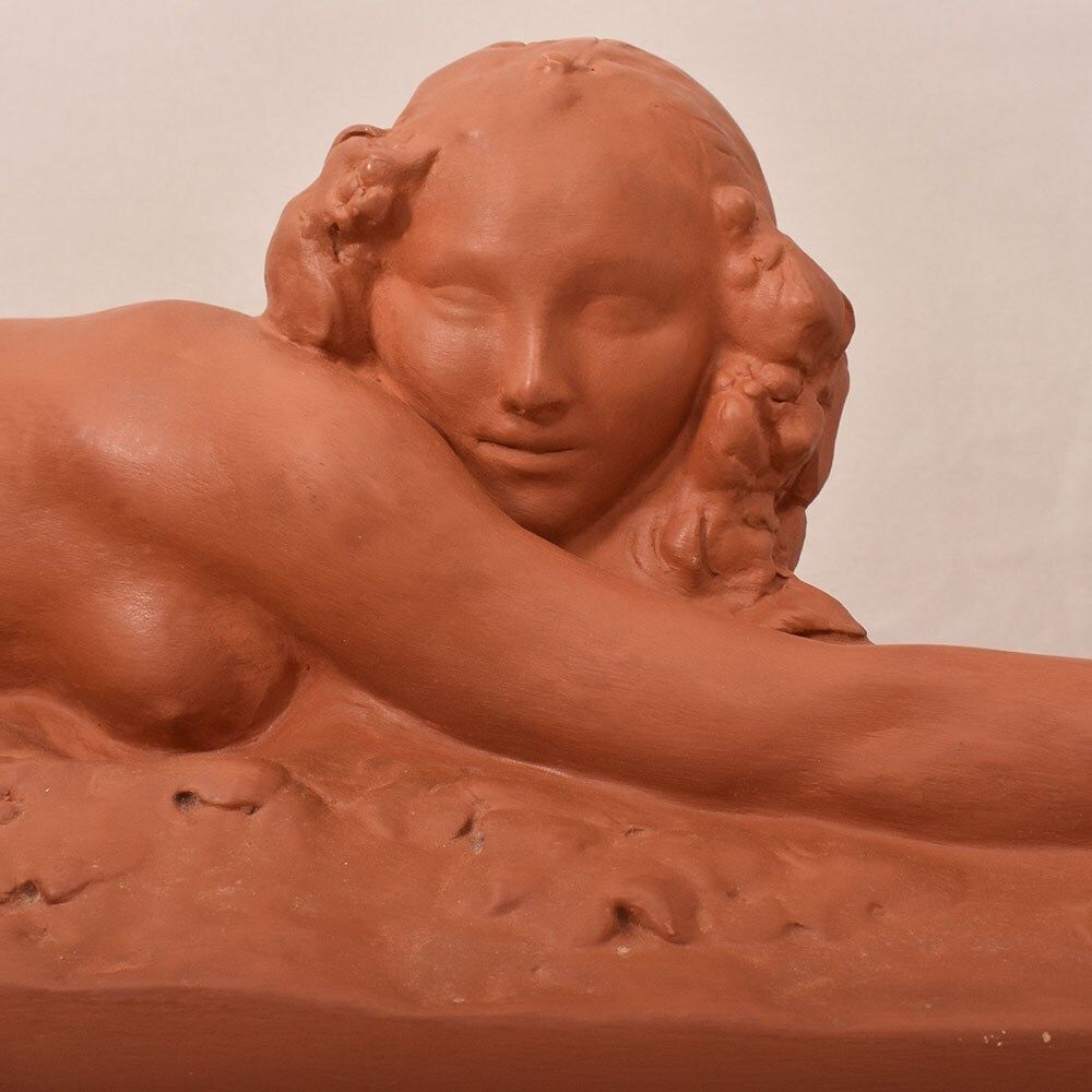Art Déco Sculpture, Terracotta, Nude Of Young Lying Woman, Amedeo Gennarelli, XX. (Stte97) photo Art