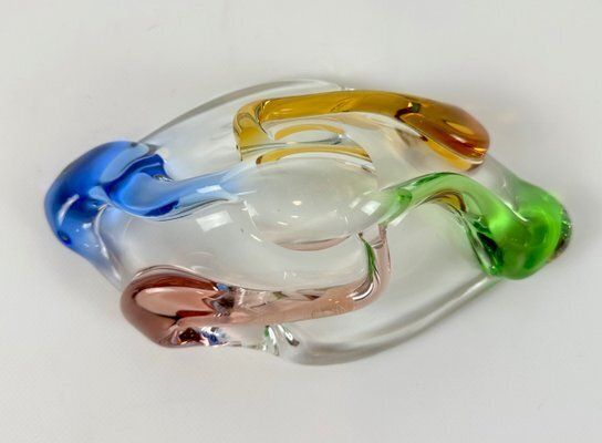 Rhapsody Glass Ashtray Attributed To Frantisek Zemek For Mstisov, 1960s