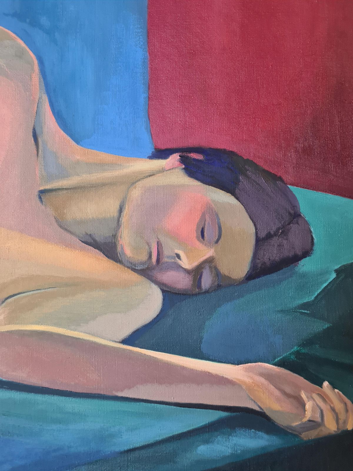 Colourful Large Female Nude, Femme Nue Allongée By Isabelle Pardoe photo furniture