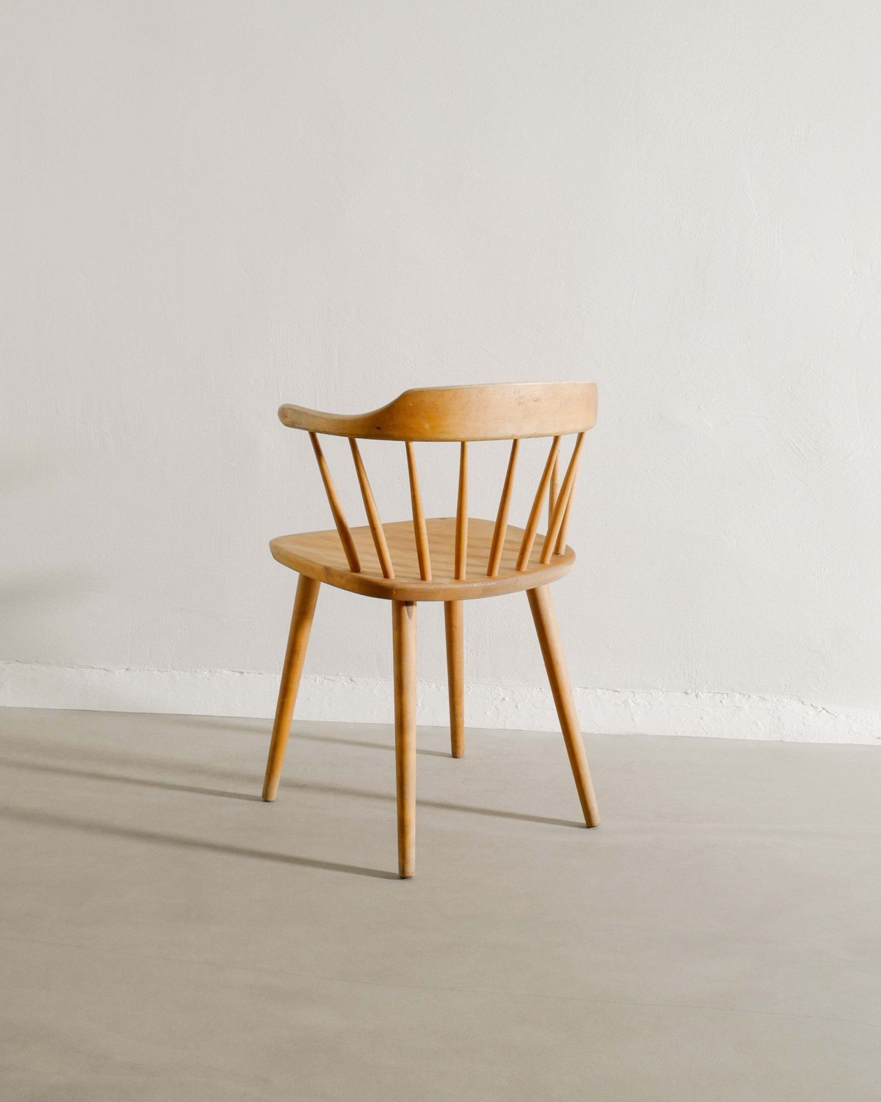 Vintage Swedish Mid Century Curved Wooden "Småland" Dining Chair By Yngve Ekström, 1950s photo furniture