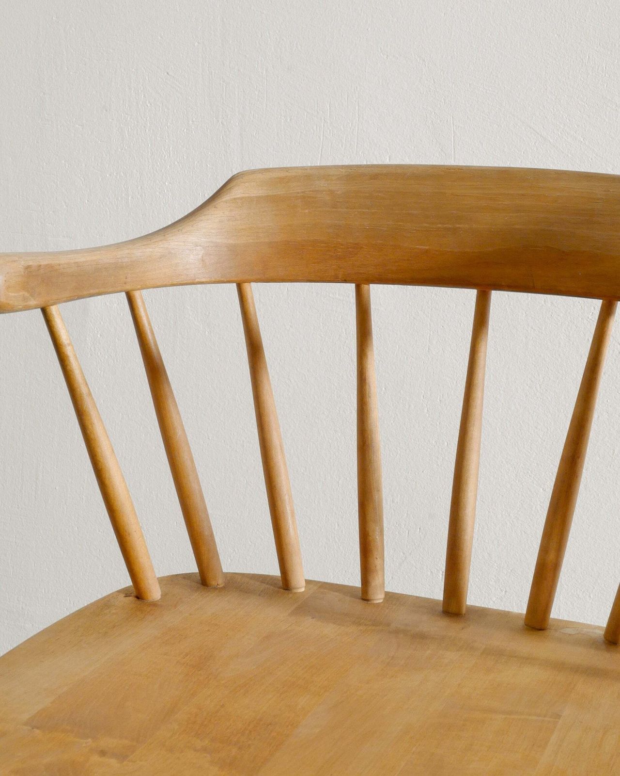 Vintage Swedish Mid Century Curved Wooden "Småland" Dining Chair By Yngve Ekström, 1950s photo Furniture