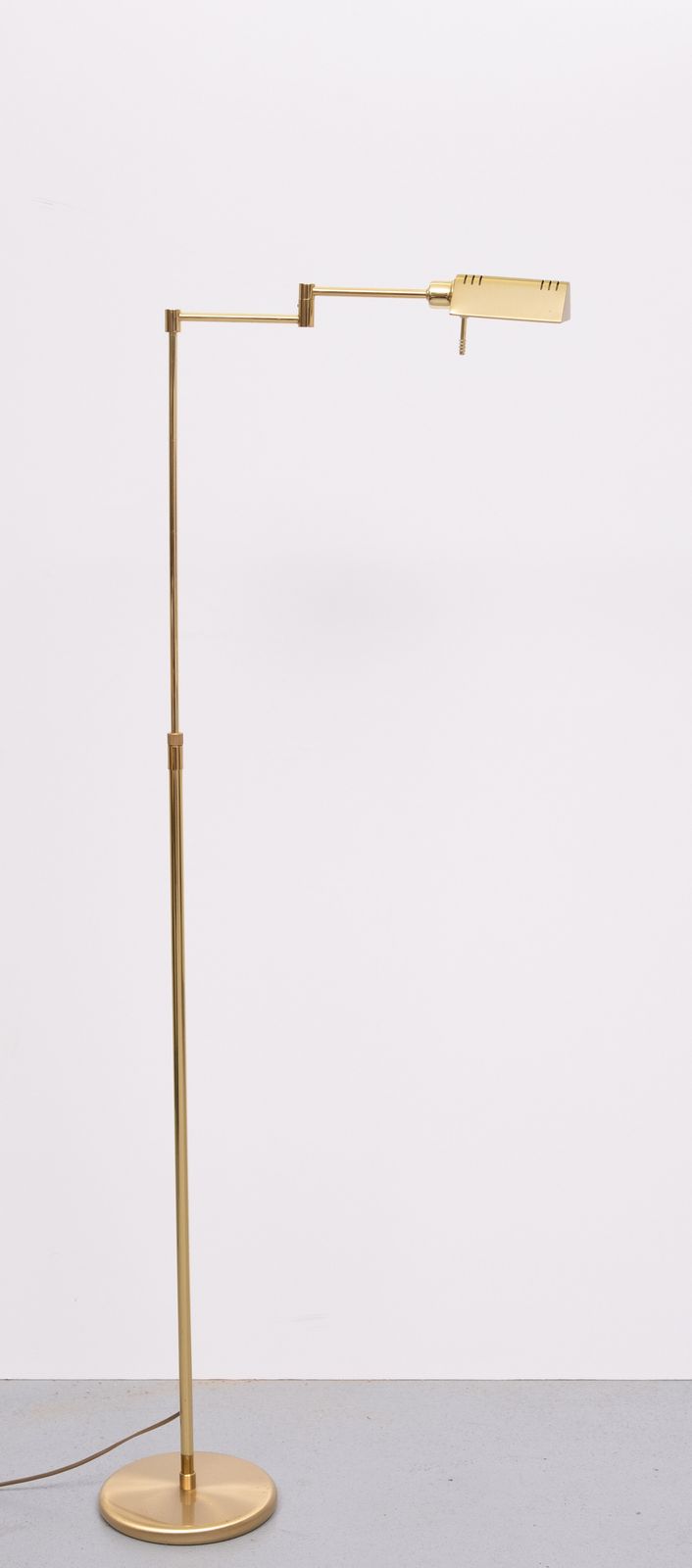 Holtkoetter Brass Swing Arm Floor Lamp Germany 1980s photo vinterior