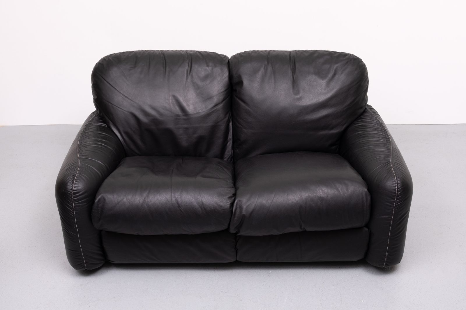 2600.0 Black Leather Piumotto Sofa By Arrigo Arrigoni For Busnelli, Italy, 1970’s photo