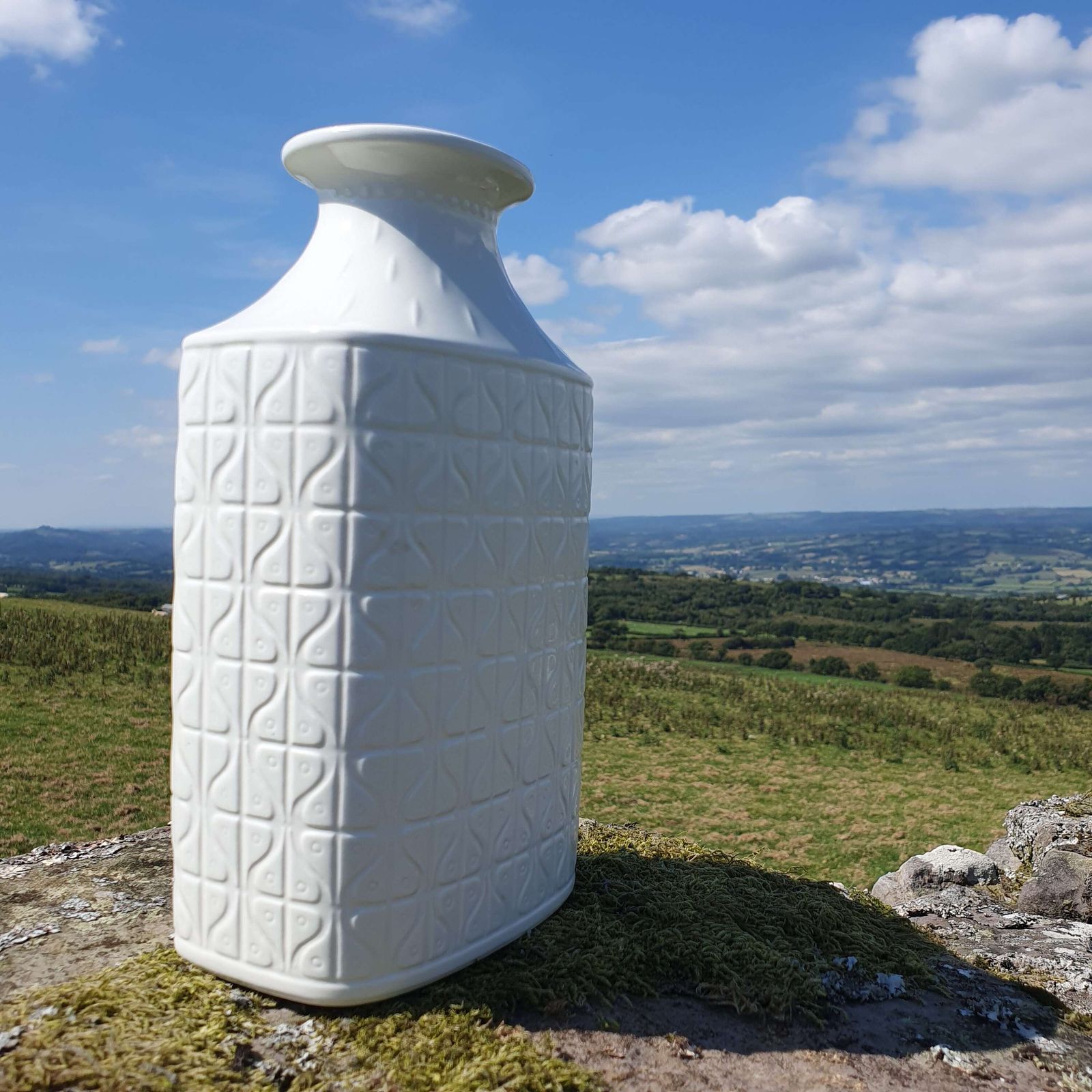 Gunnar Nylund For Rorstrand, Sweden. A White Ceramic Vase From The "Domino" Range. 1960s. photo for sale