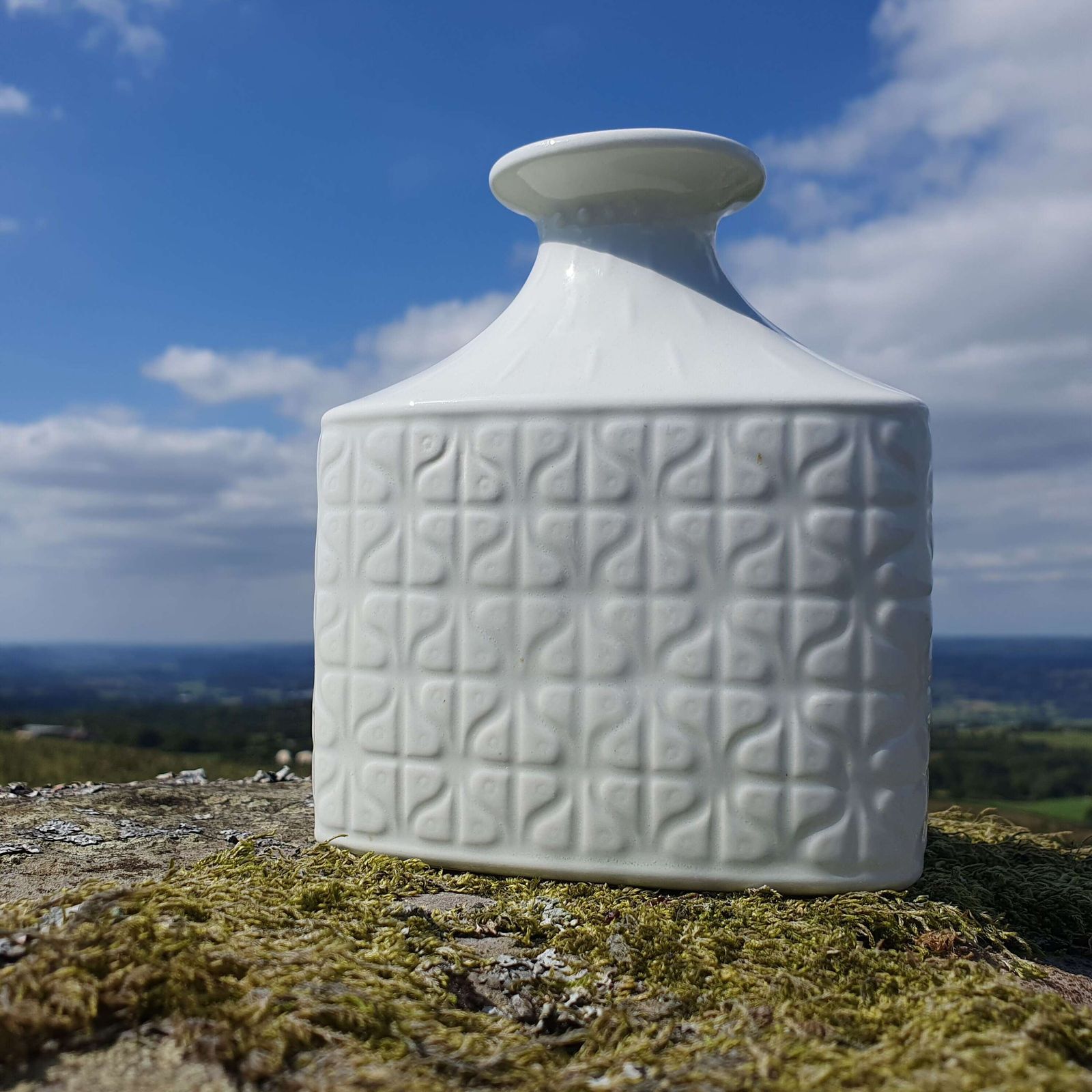 Gunnar Nylund For Rorstrand, Sweden. A White Ceramic Vase From The "Domino" Range. 1960s photo furniture