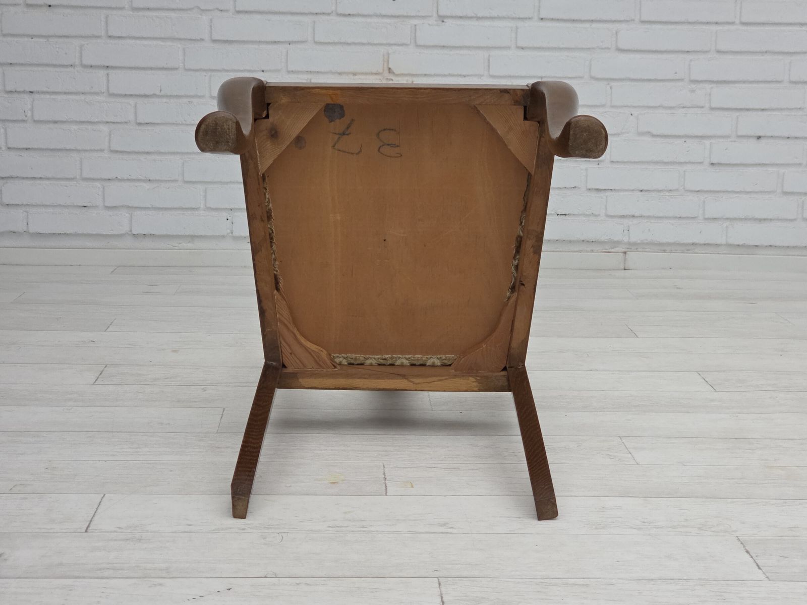 1690.0 1930s, Set Of 6 Danish Vintage Chairs, Furniture Velour, Oak Wood, Reupholstered. photo