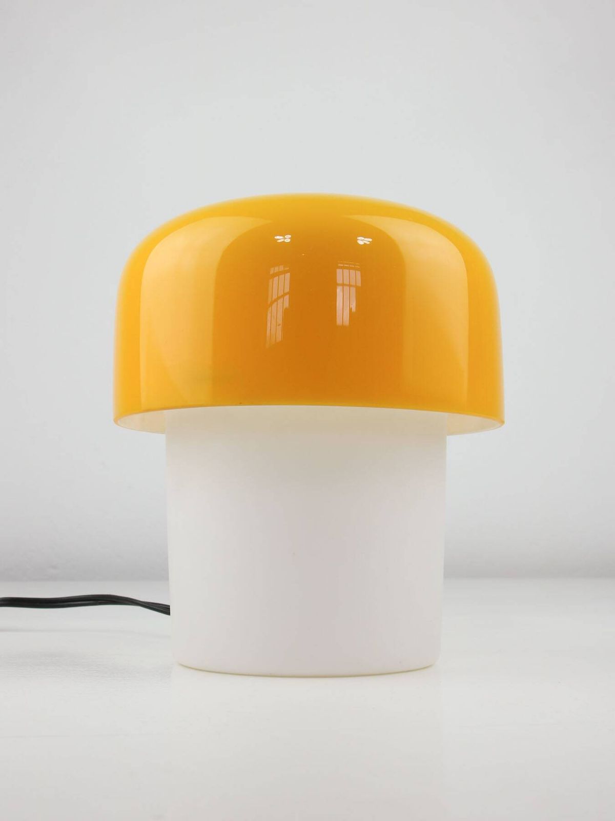 Rare Yellow Mushroom Table Lamp By Luigi Massoni For Guzzini, 1970s photo for sale