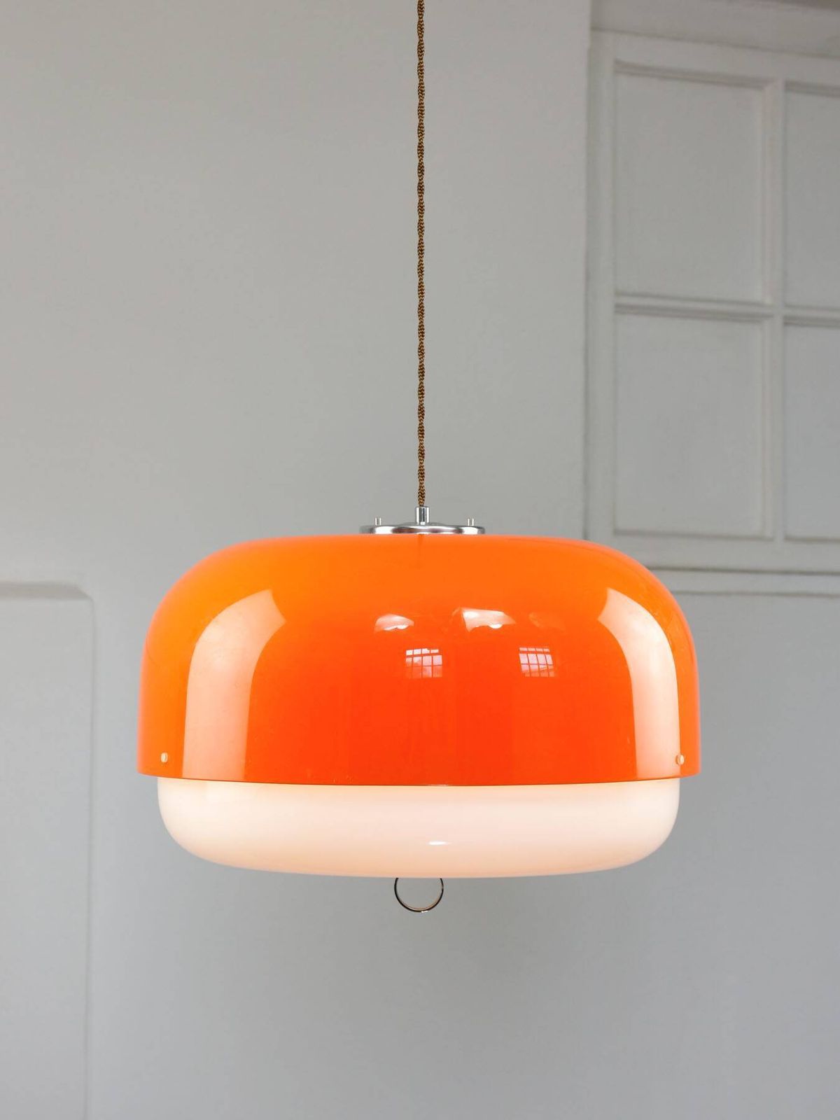 Rare Xxl Orange Medusa Pendant Lamp From Guzzini, 1970s photo vintage