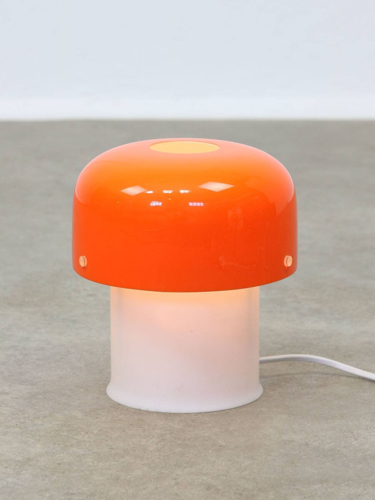 Rare Orange Mushroom Table Lamp By Luigi Massoni For Guzzini, 1970s photo furniture