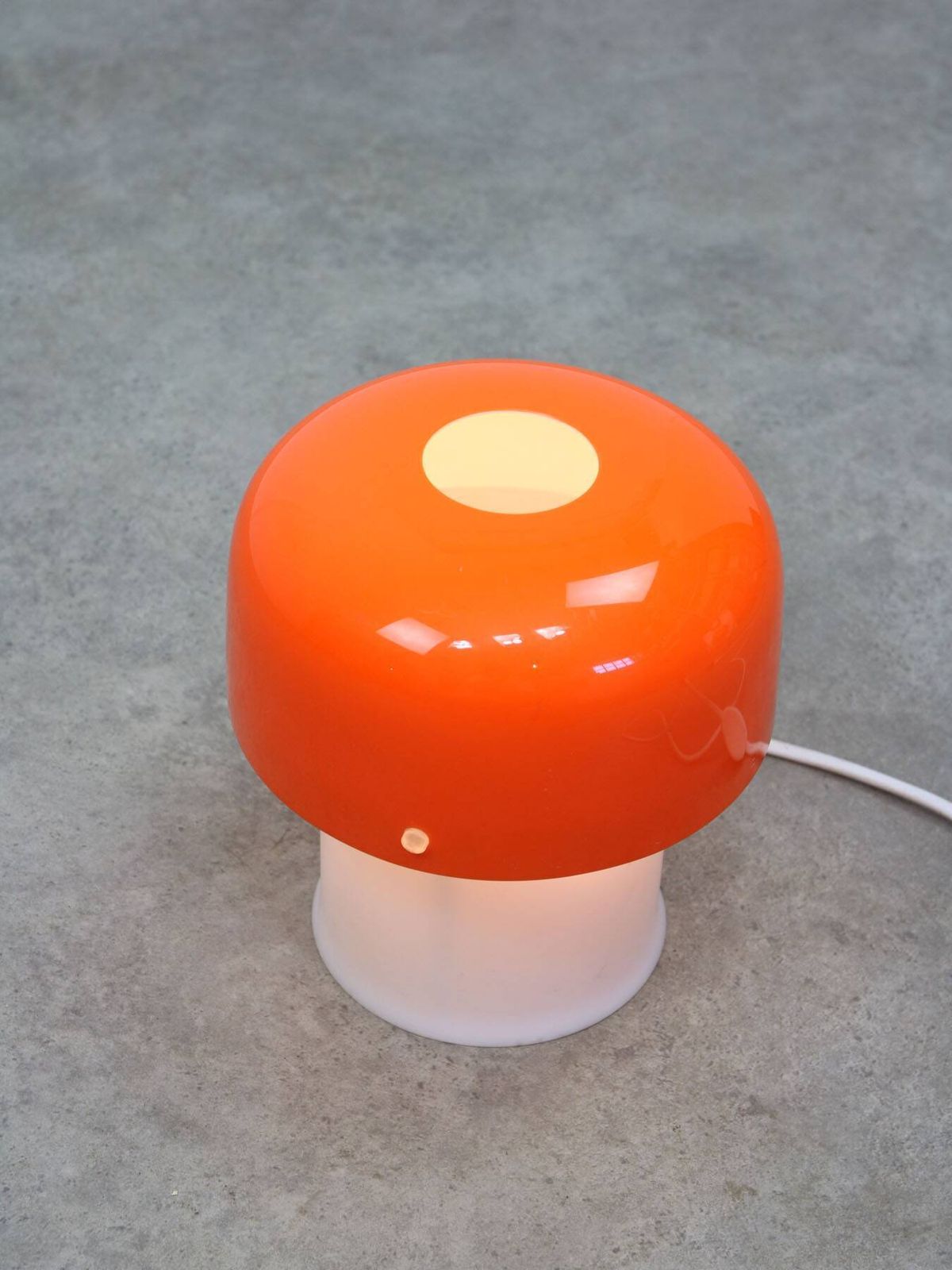 Rare Orange Mushroom Table Lamp By Luigi Massoni For Guzzini, 1970s photo Lighting