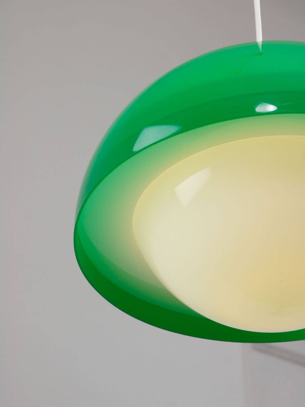Italian Space Age Pendant In Brass And Acrylic Glass, 1970s photo vintage
