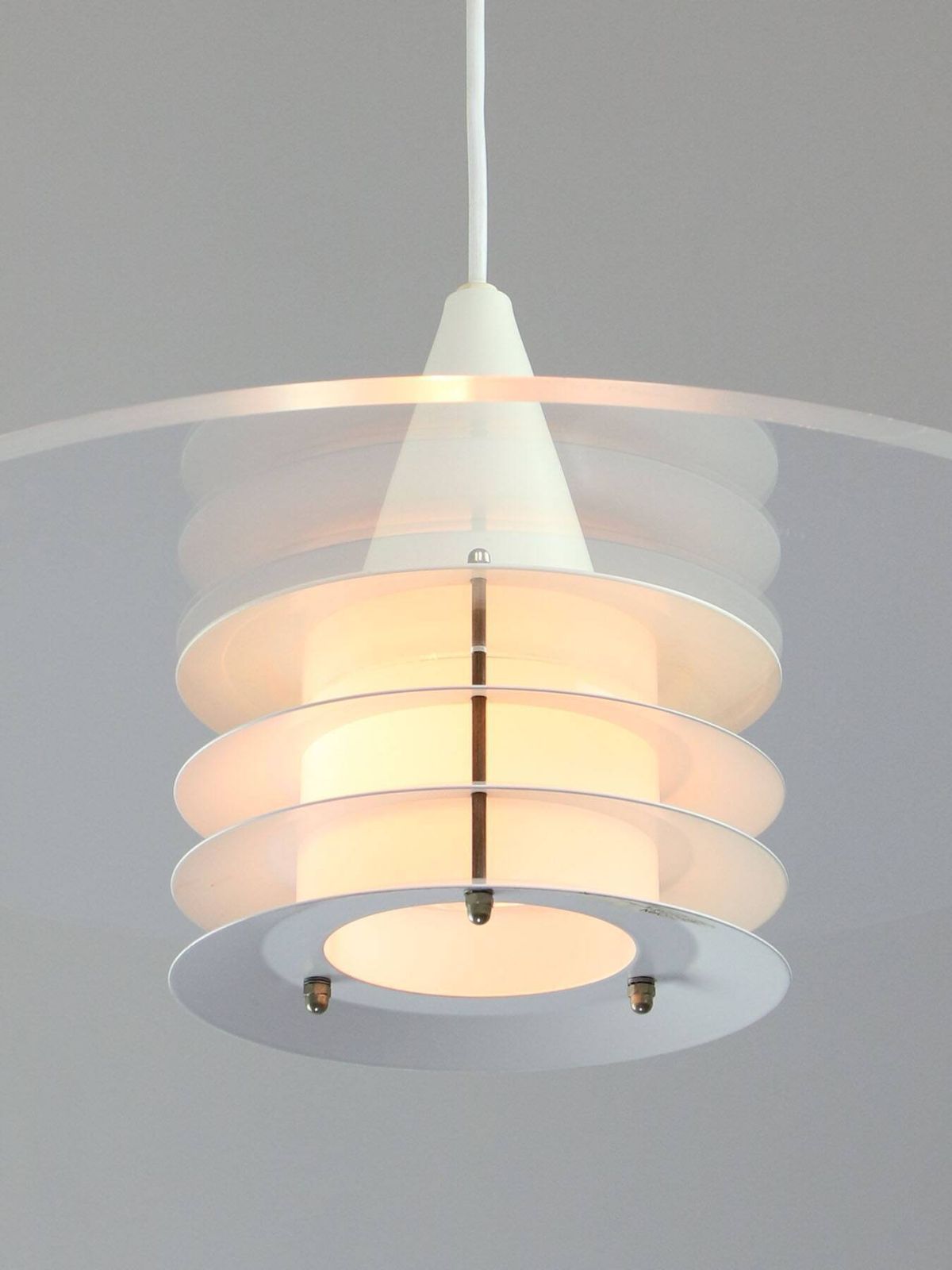 Scandinavian Duett Plexiglas And Metal Pendant Lamp From Landskrona Sweden photo Lighting