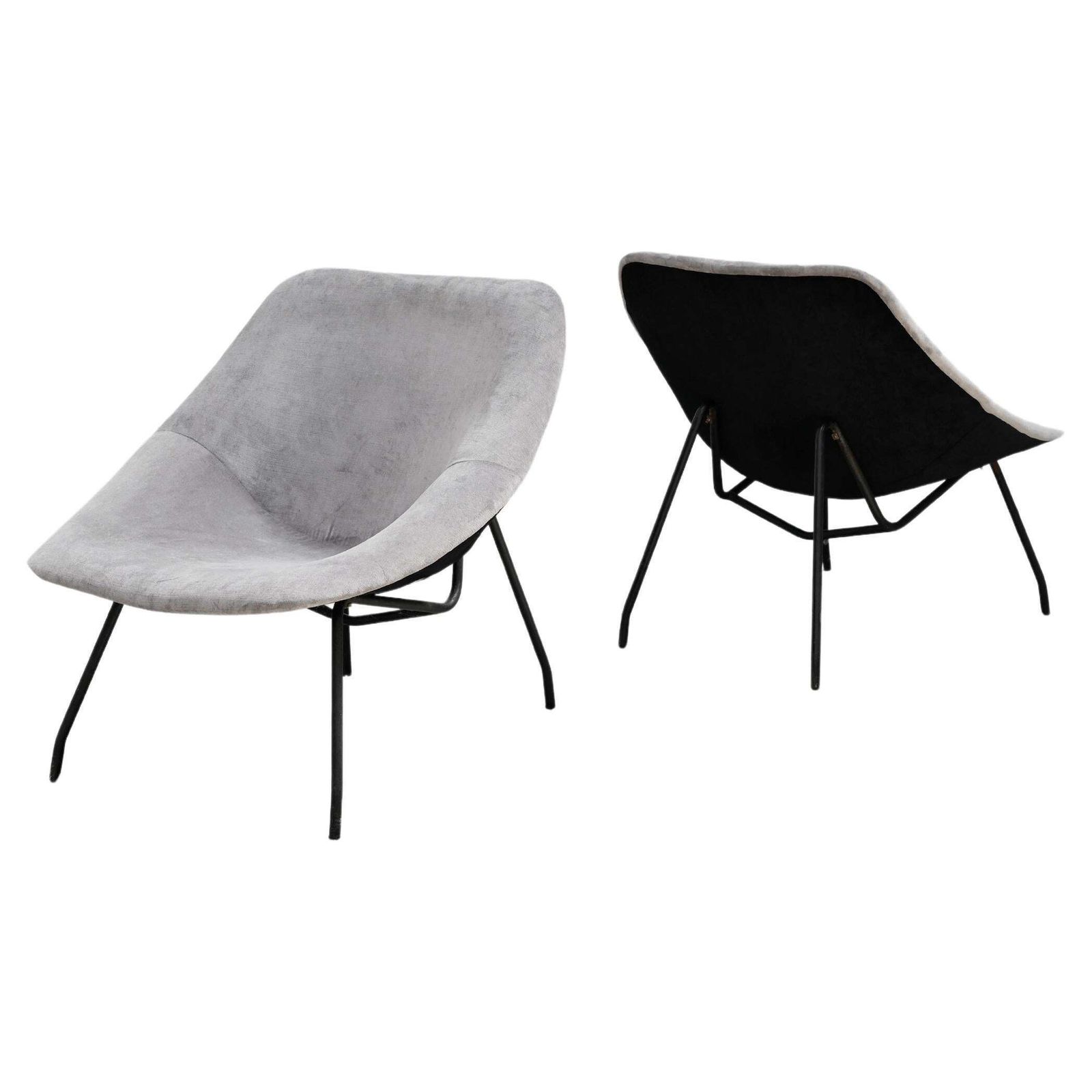 Pair Of 1950's Modernist Lounge Chairs By Gar, France