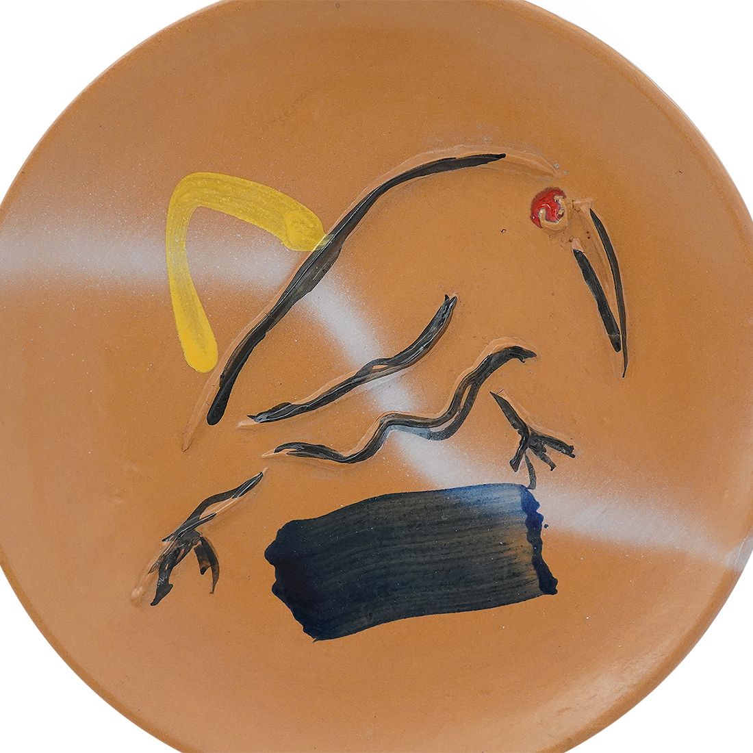 photo furniture Sergio Dangelo, “Kiwi Landscape” Ceramic Plate For Mazzotti Albisola, 1980s
