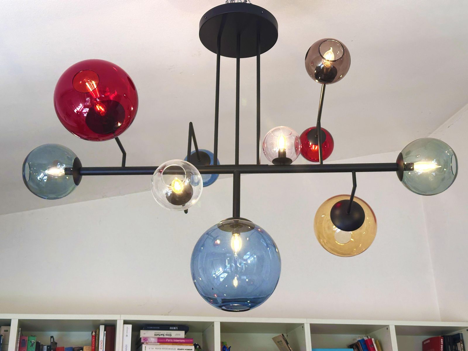 Contemporary Multicolor Spheres Murano Glass Sputnik Chandelier By Simoeng photo furniture