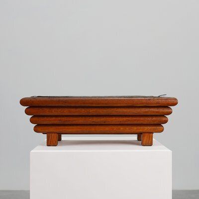 Art Deco Rectangular Planter In Wood, France, 1920