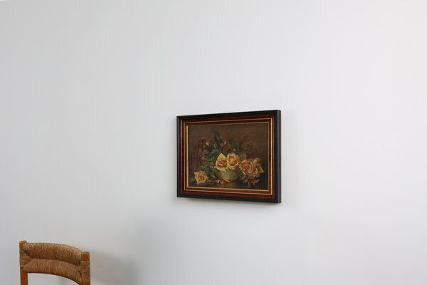 French Artist, Still Life Of A Vase With Flowers, 1940s, Oil On Canvas, Framed photo vinterior