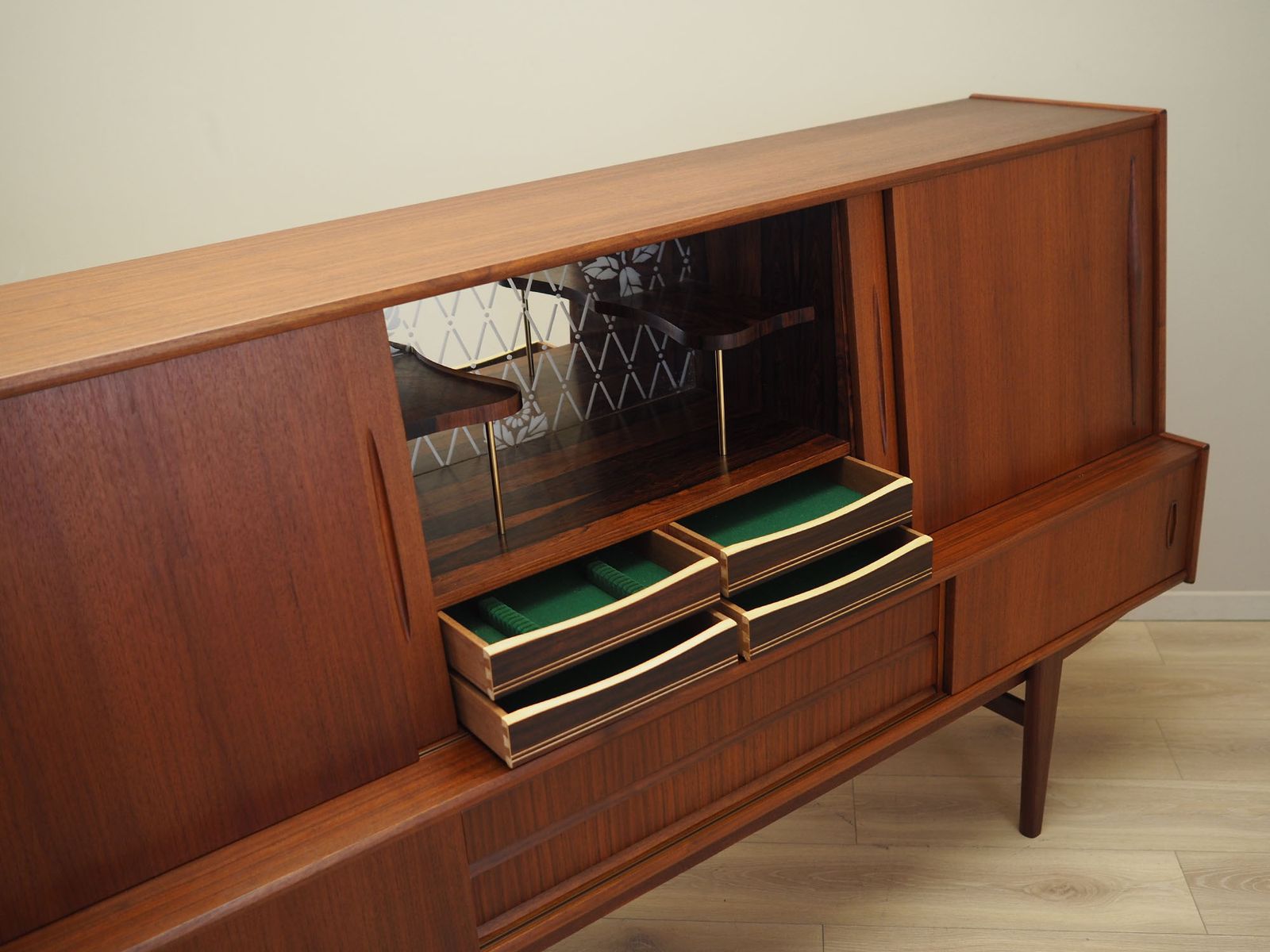 Teak Highboard, Danish Design, 1970s, Production: Denmark photo vintage