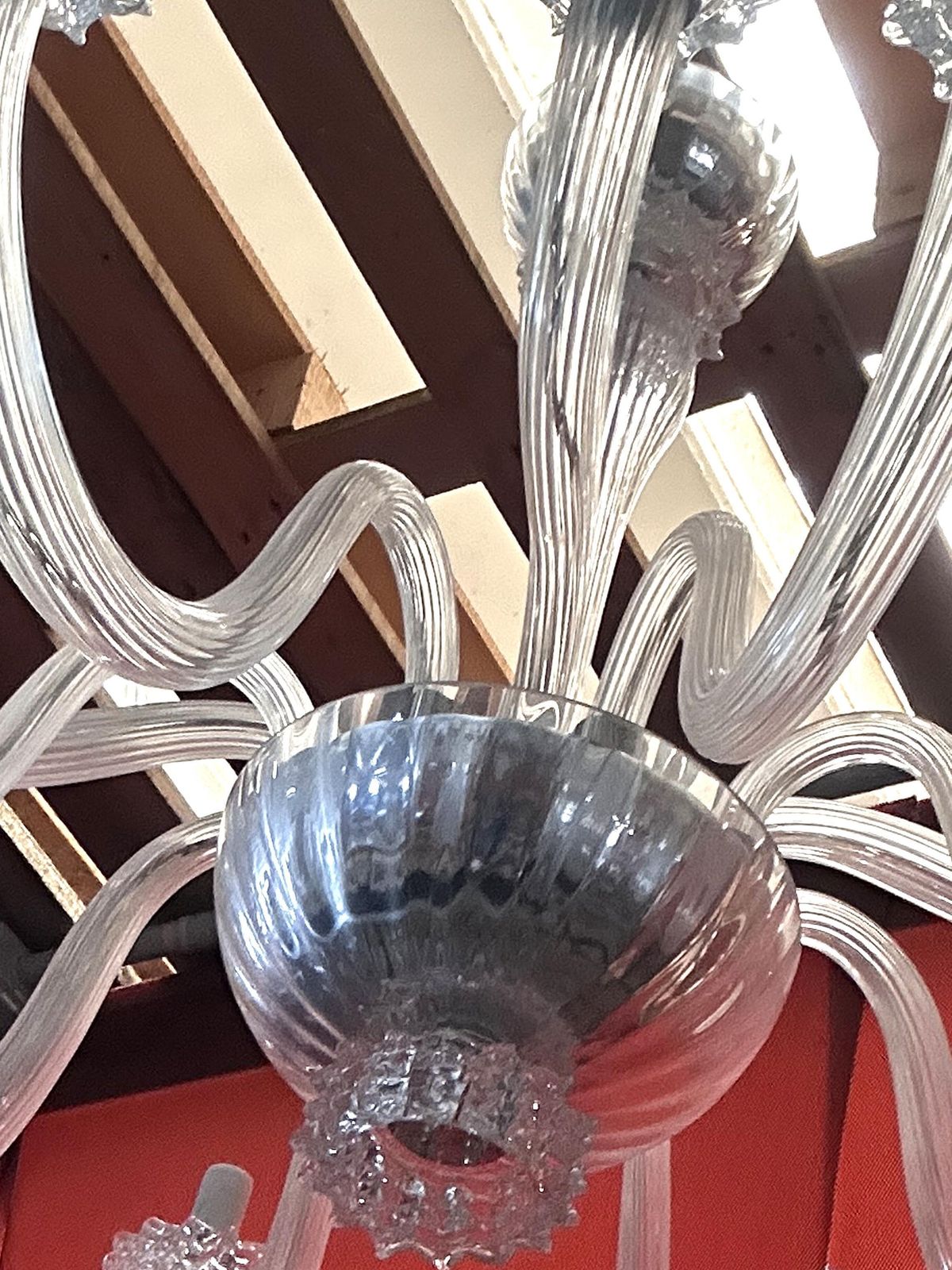 Contemporary Luxury Clear "Rostrato" Murano Glass Chandelier photo for sale