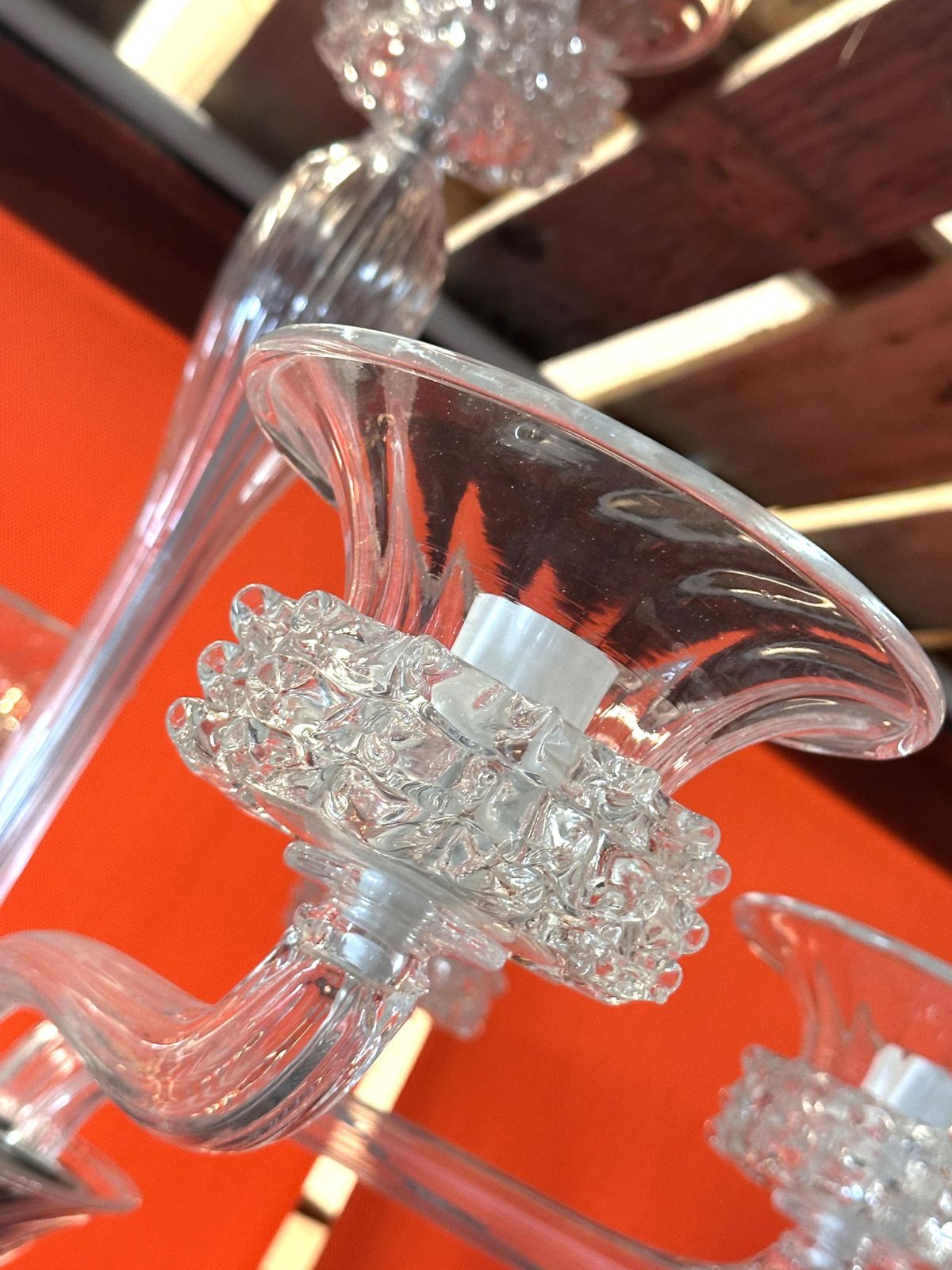 Contemporary Luxury Clear "Rostrato" Murano Glass Chandelier photo vinterior