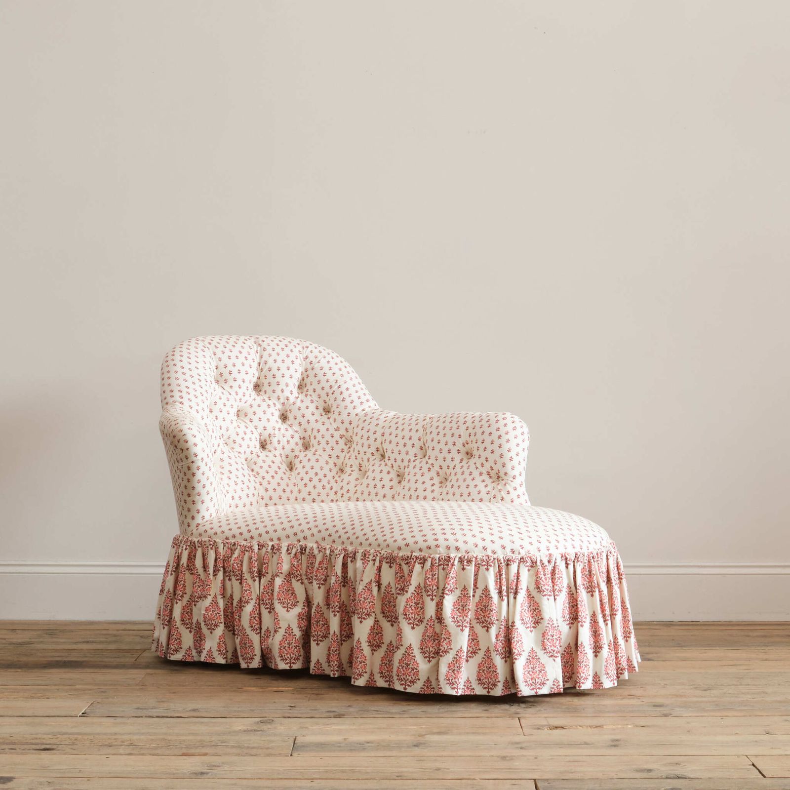 photo vintage Mid 19th Century Chaise Longue In Titley & Marr Printed Cotton