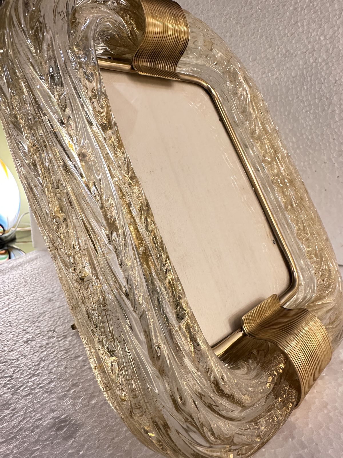 Italian Hand Made Picture Frame Gold Murano Glass photo furniture