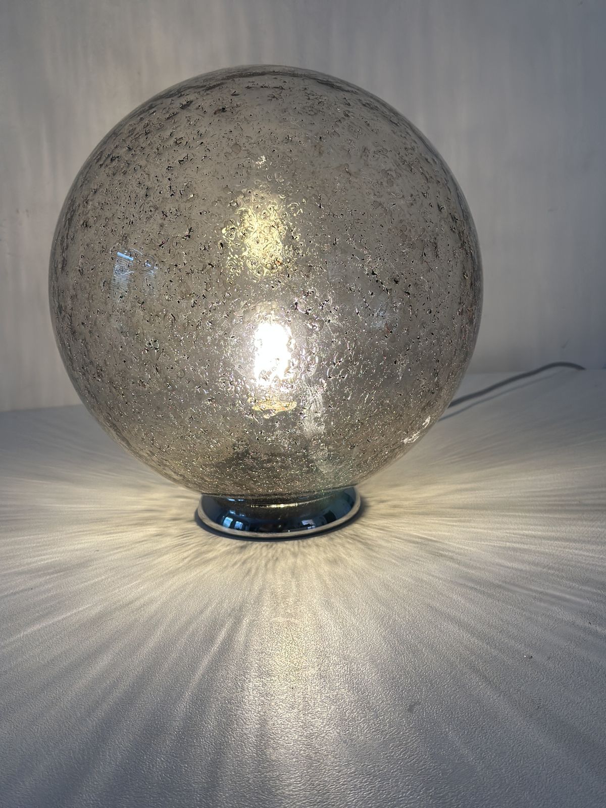 Italian Table Lamp Murano Glass By Simoeng In Clear And Fume' photo buy