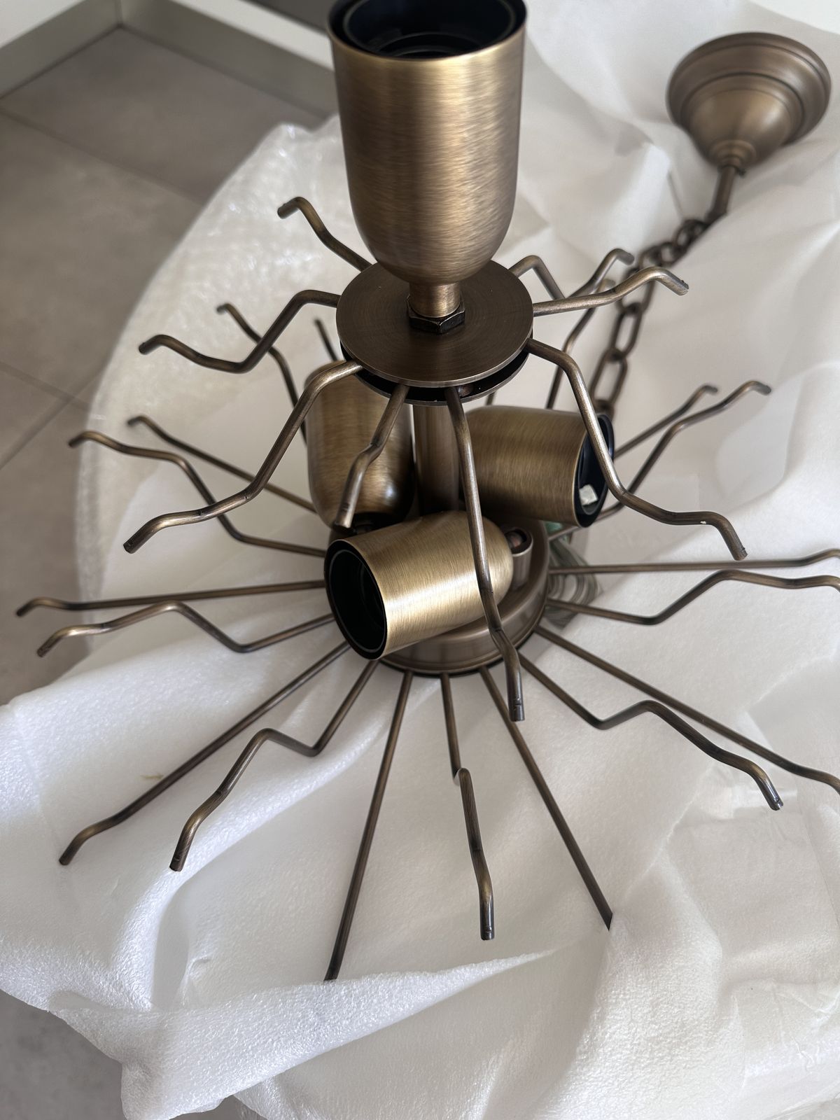 Contemporary Bronzed Chandelier With “Poliedri” Murano Glass In Venini Style photo Lighting