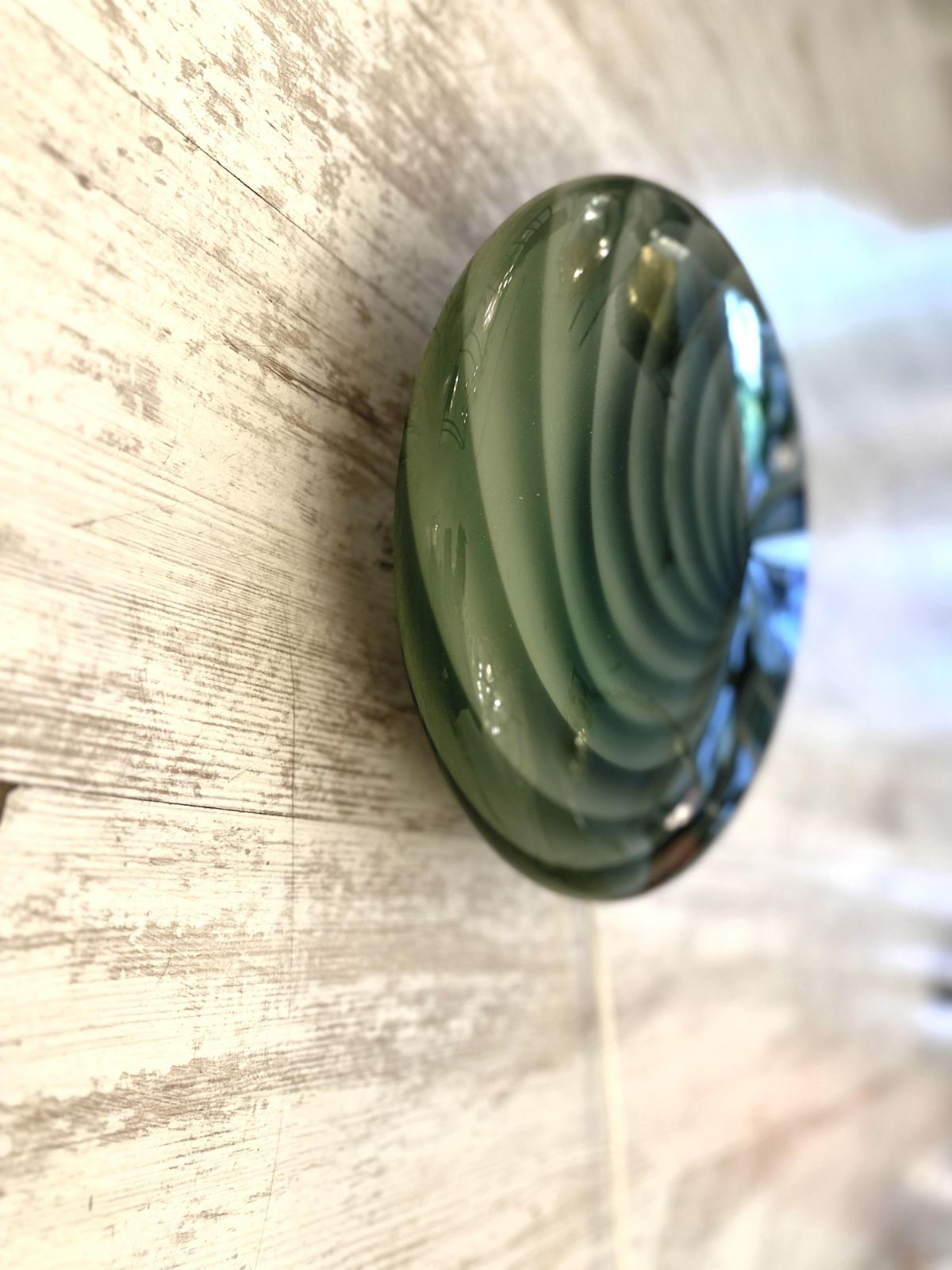 Italian Milky White And Green Swirls Murano Glass Flush Mount Or Wall Sconce photo Lighting