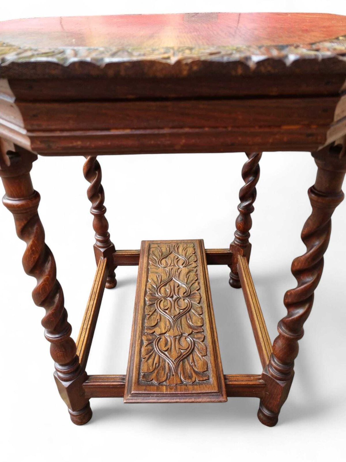 Antique Edwardian Six Sided Top Carving Occasional Table / Free Delivery photo buy