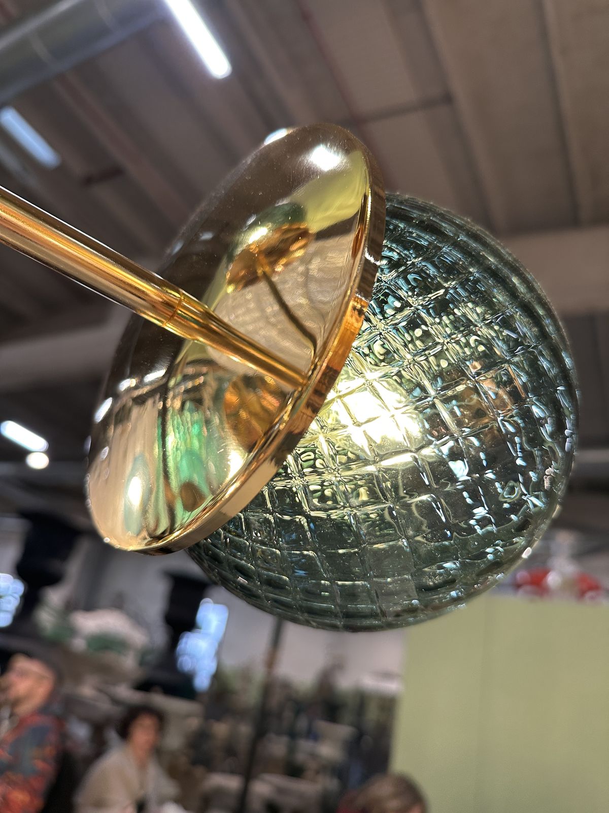 Italian Gold Chandelier Sputnik In Murano Glass Style Green "Balloton" photo for sale