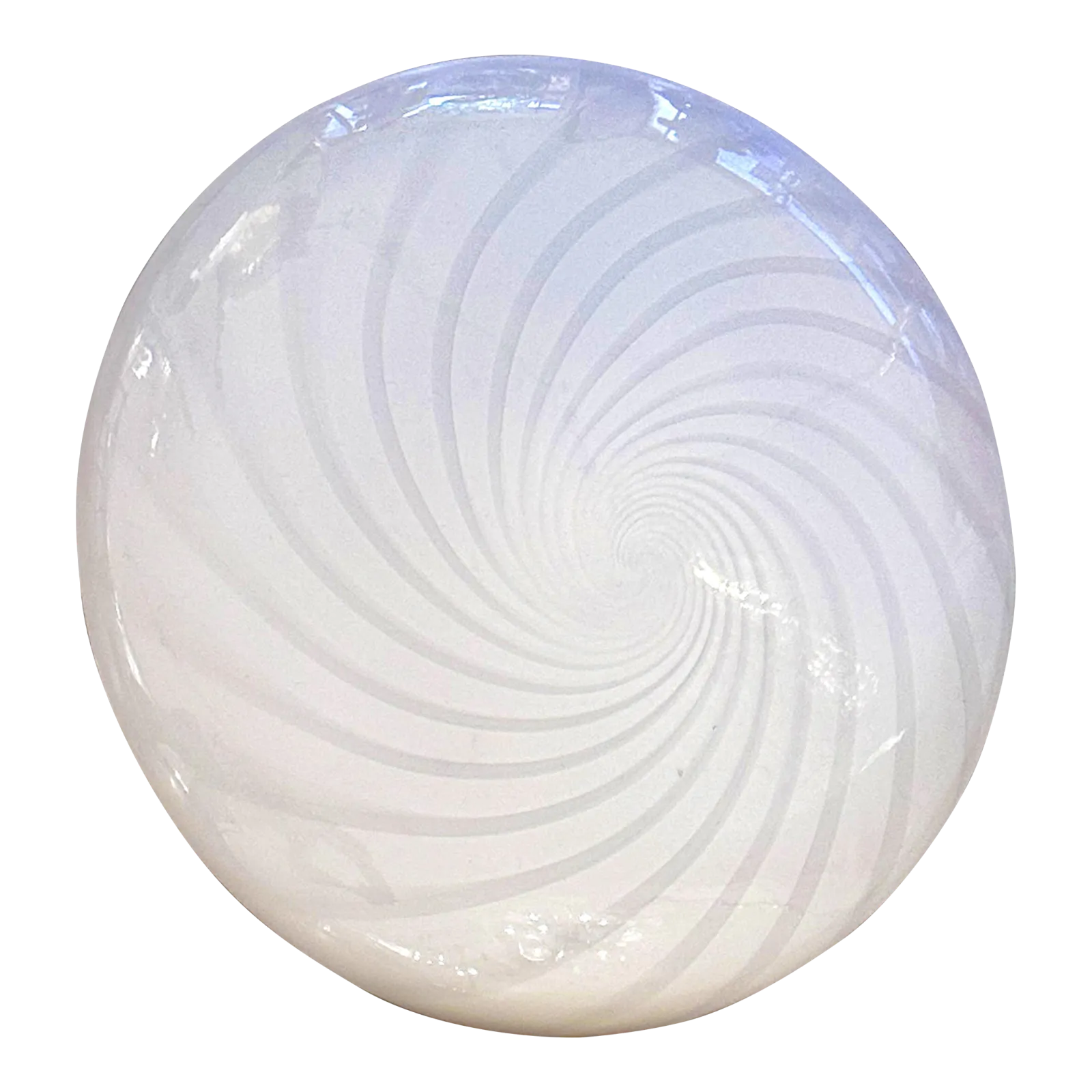 Contemporary Italian Milky White Swirls Murano Glass Flush Mount Or Wall Sconce