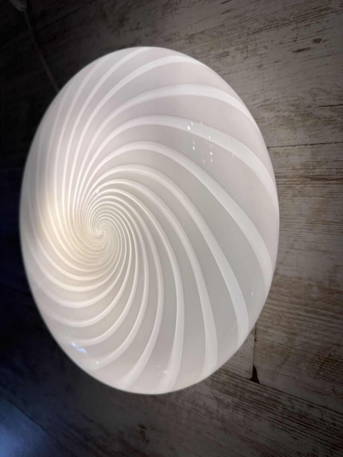 Contemporary Italian Milky White Swirls Murano Glass Flush Mount Or Wall Sconce photo Lighting