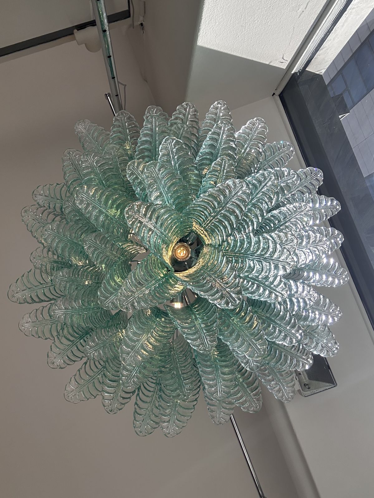 Contemporary Scenographic Green "Felci" Murano Glass Style Chandelier photo Lighting