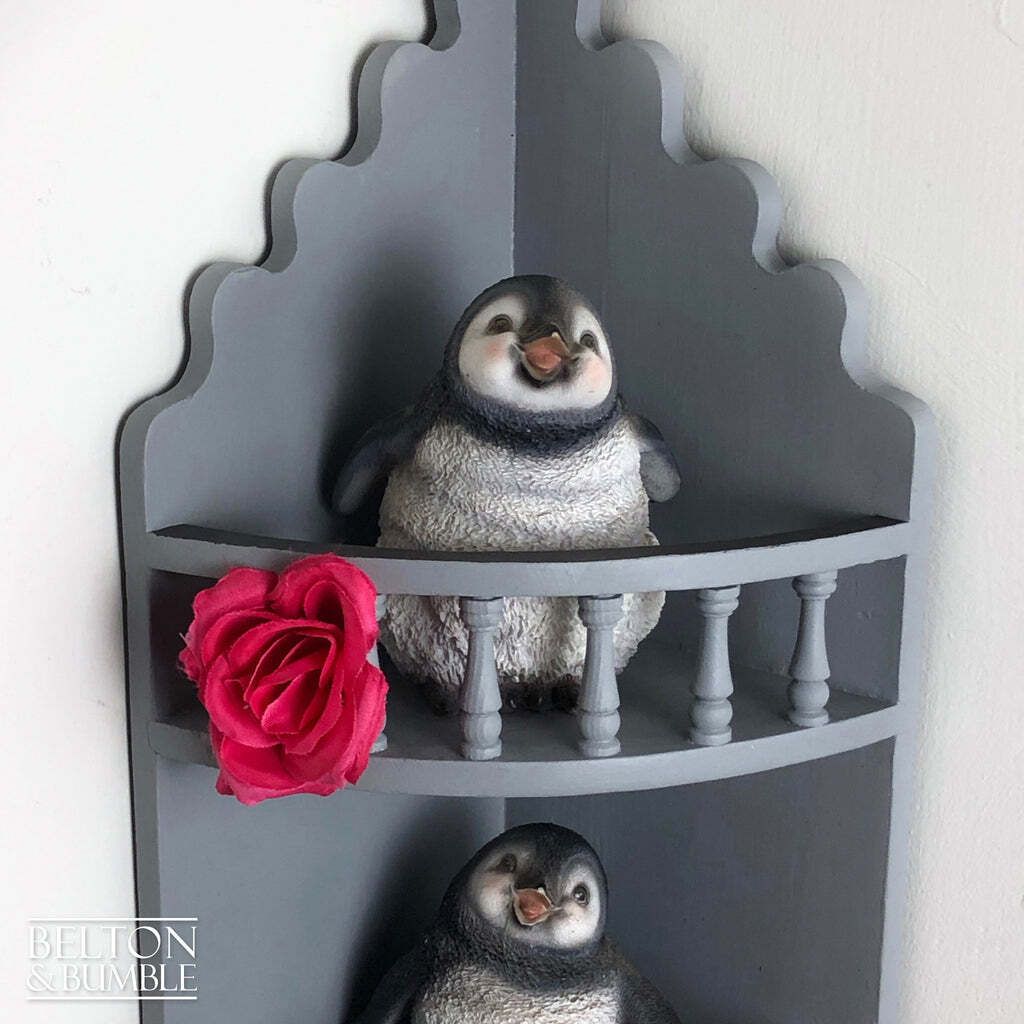 Rustic Decorative Corner Shelving In Grey photo vinterior