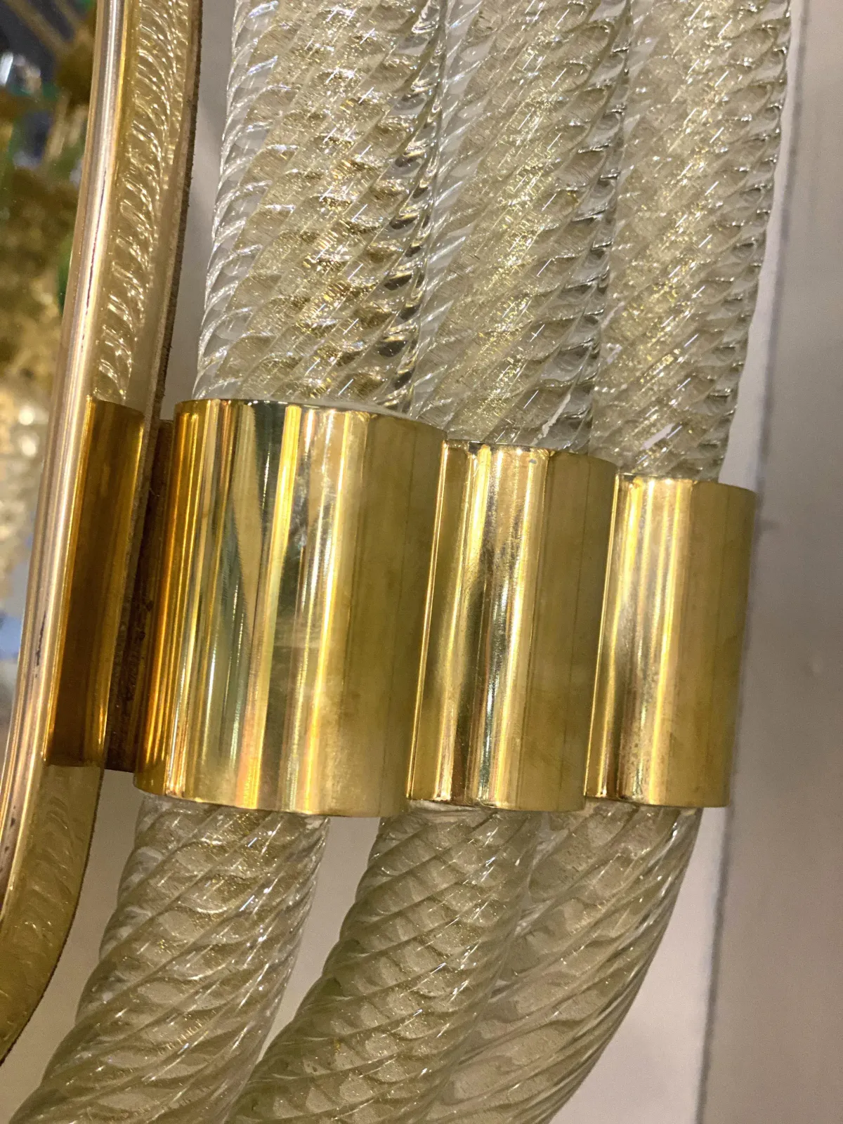 Contemporary "Torciglione Torchon" Murano Glass Wall Mirror photo vinterior