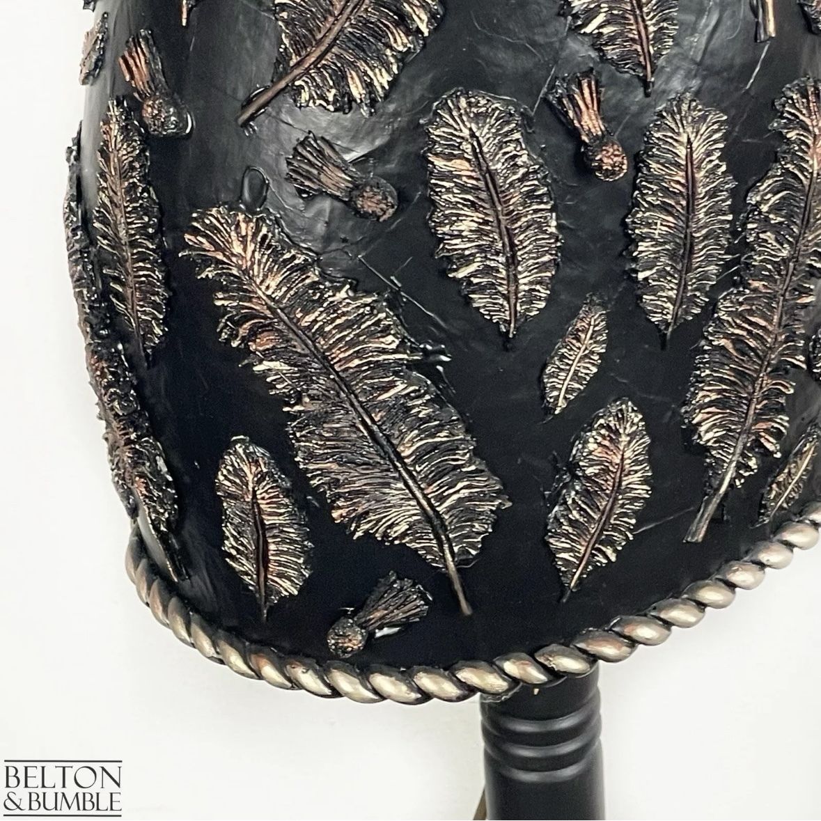 Black And Copper Feather Mannequin Floor Lamp With Black Wooden Stand photo 195.0