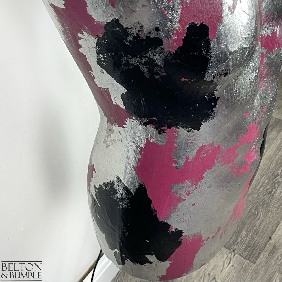 Pink, Black And Silver Mannequin Floor Lamp With Stainless Steel Stand photo Lighting