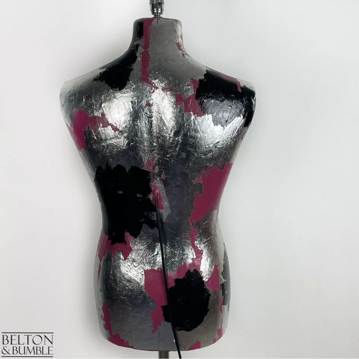 Pink, Black And Silver Mannequin Floor Lamp With Stainless Steel Stand photo vintage