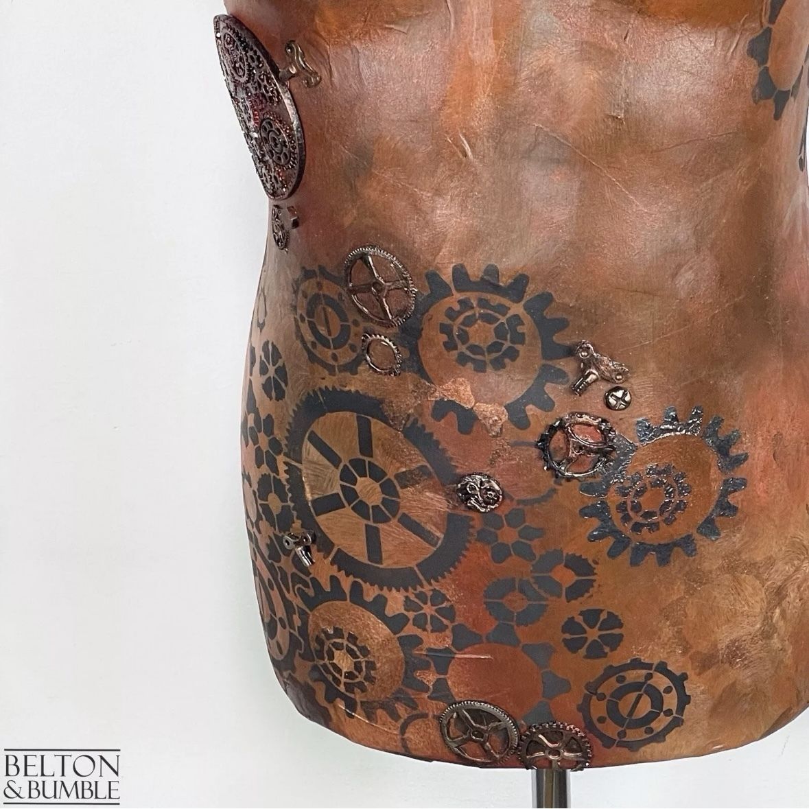 Steampunk Mannequin Floor Lamp With Black Wooden Stand photo 195.0