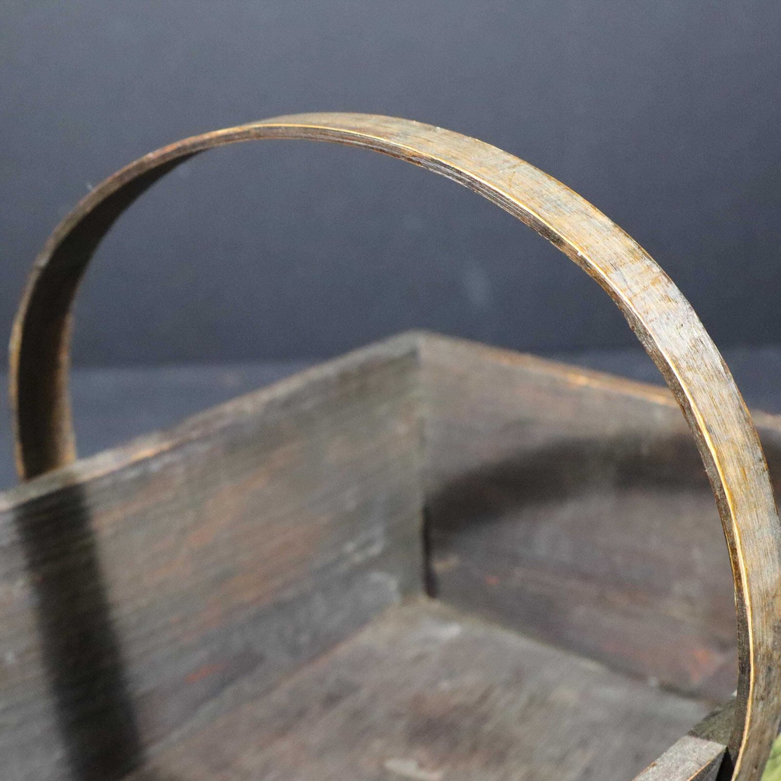 Antique Farmhouse Harvesting Basket French Rustic Wood Gardening Trug photo 160.0