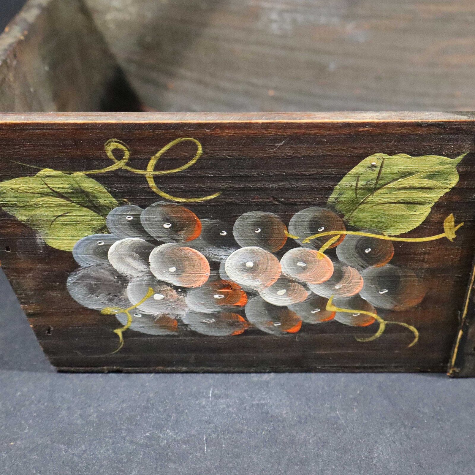 Antique Farmhouse Harvesting Basket French Rustic Wood Gardening Trug photo vintage