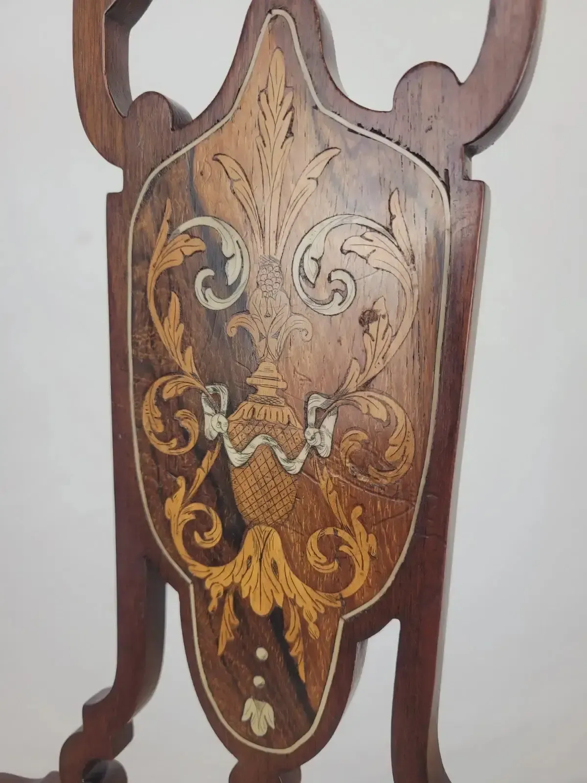 Edwardian Bedroom Chair Inlaid Floral Upholstery Cabriole Legs Postage photo Furniture