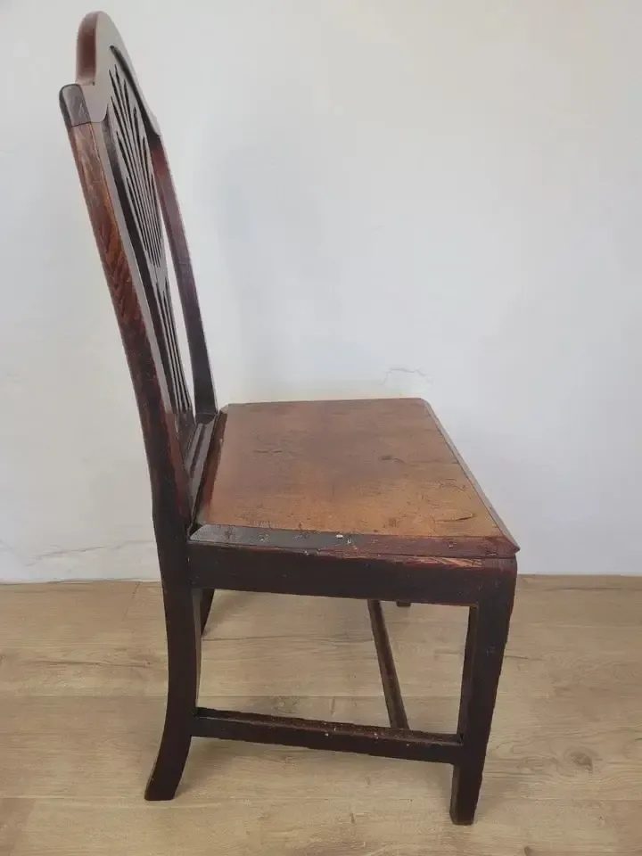 150.0 Country Side Chair Pierced Back Victorian 19th Century Antique photo