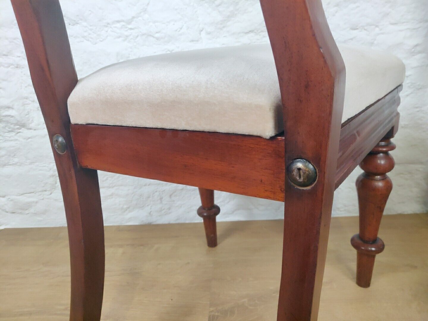 James Reilly Dining Chairs Pair Bulls Eye Ornate 19thc English photo vintage