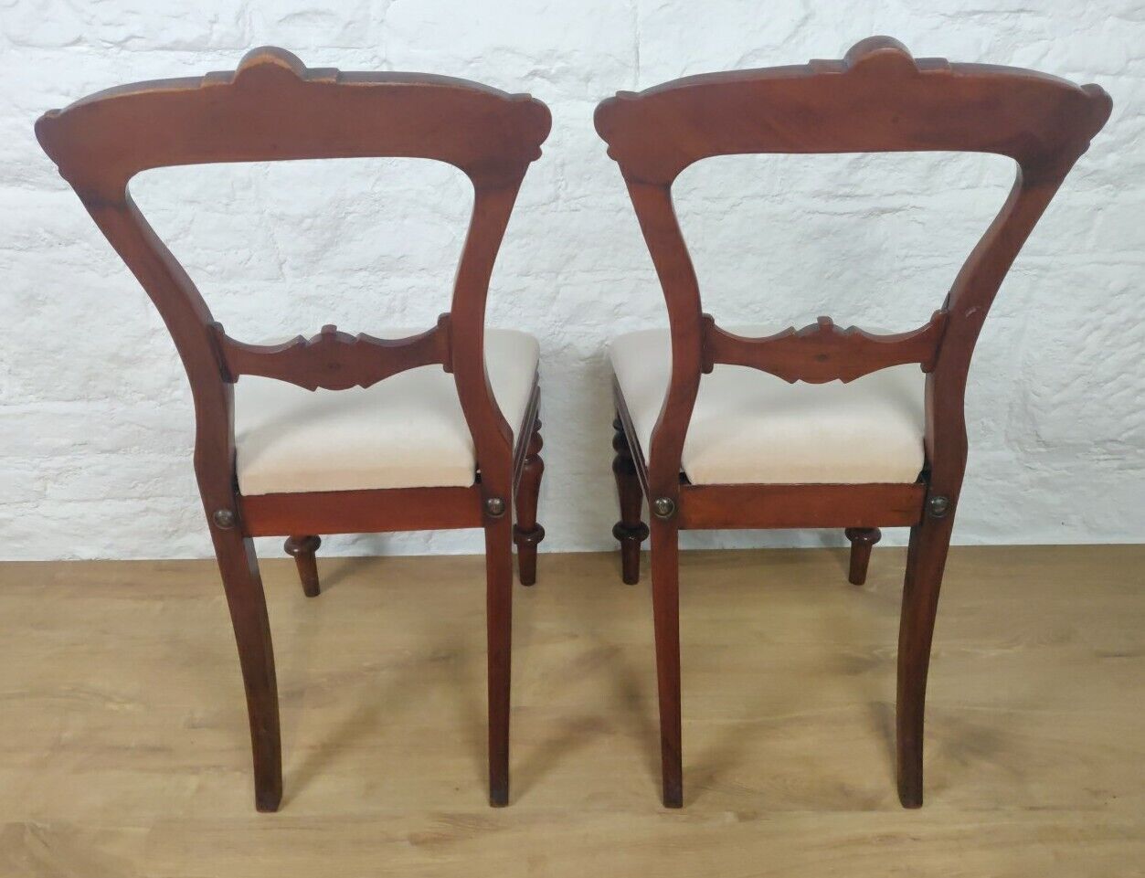 photo buy James Reilly Dining Chairs Pair Bulls Eye Ornate 19thc English