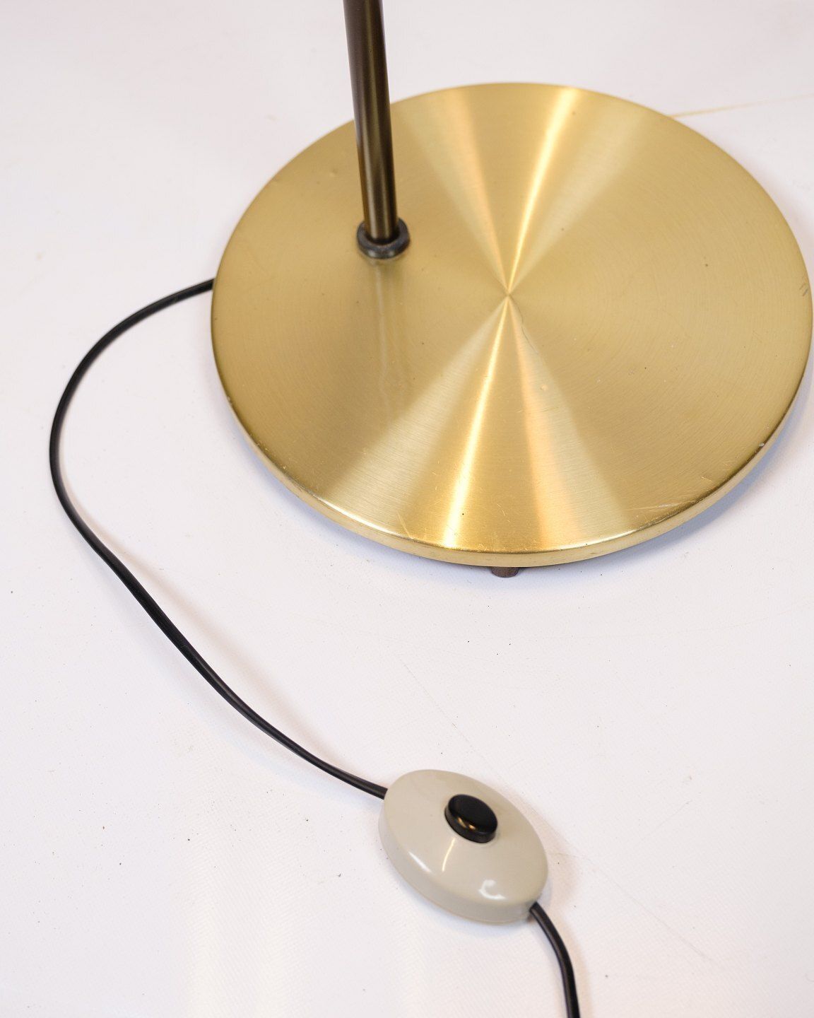 Floor Lamp   Model Studio   Brown Lacquered Metal & Brass   Jo Hammerborg   Fog & Morup   1970s photo vintage