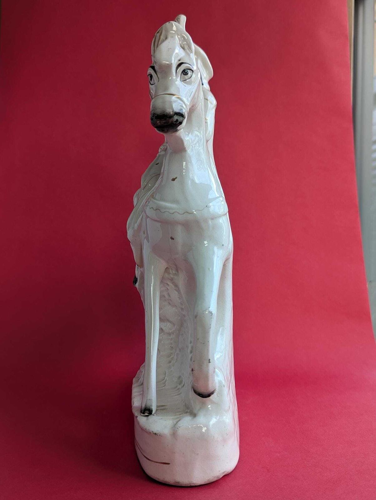 Very Large Staffordshire Pottery Flatback Figure, Scottish Highland Hunter On Horseback photo buy