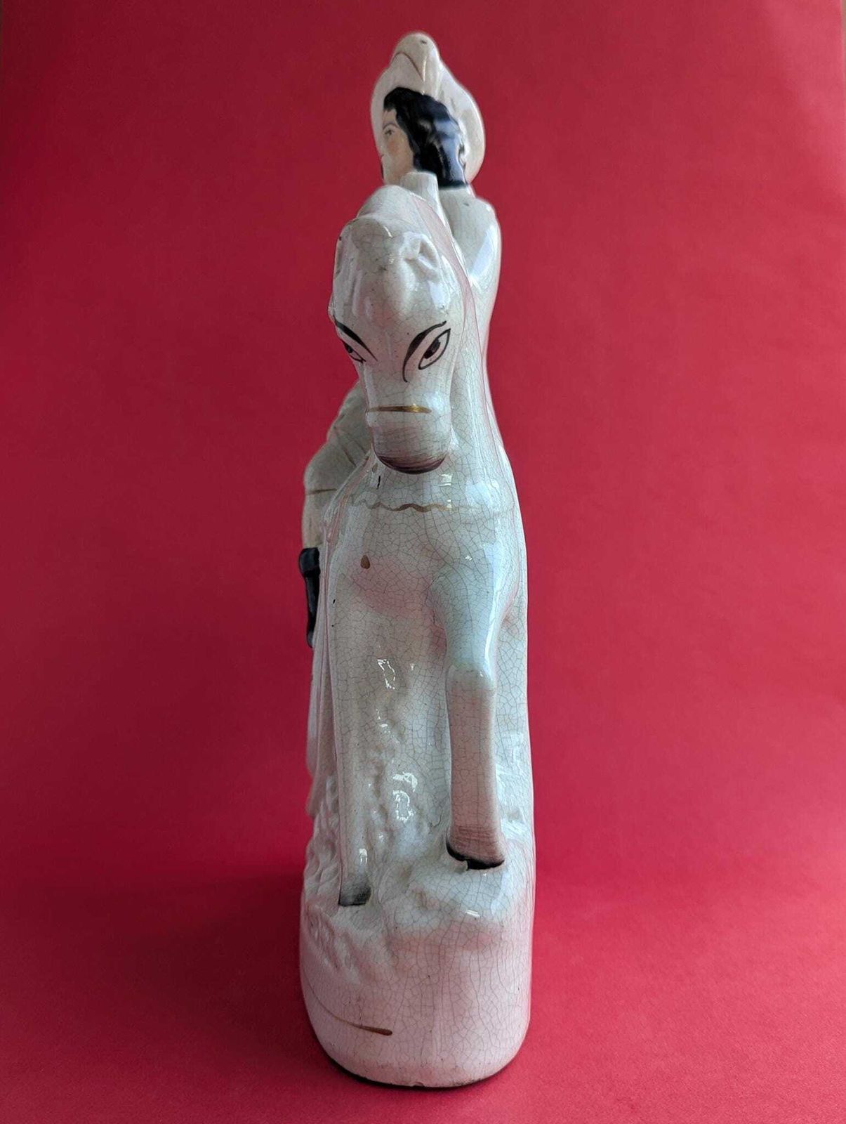 Large Staffordshire Pottery Flatback Figure, Bonnie Prince Charlie On Horseback photo buy